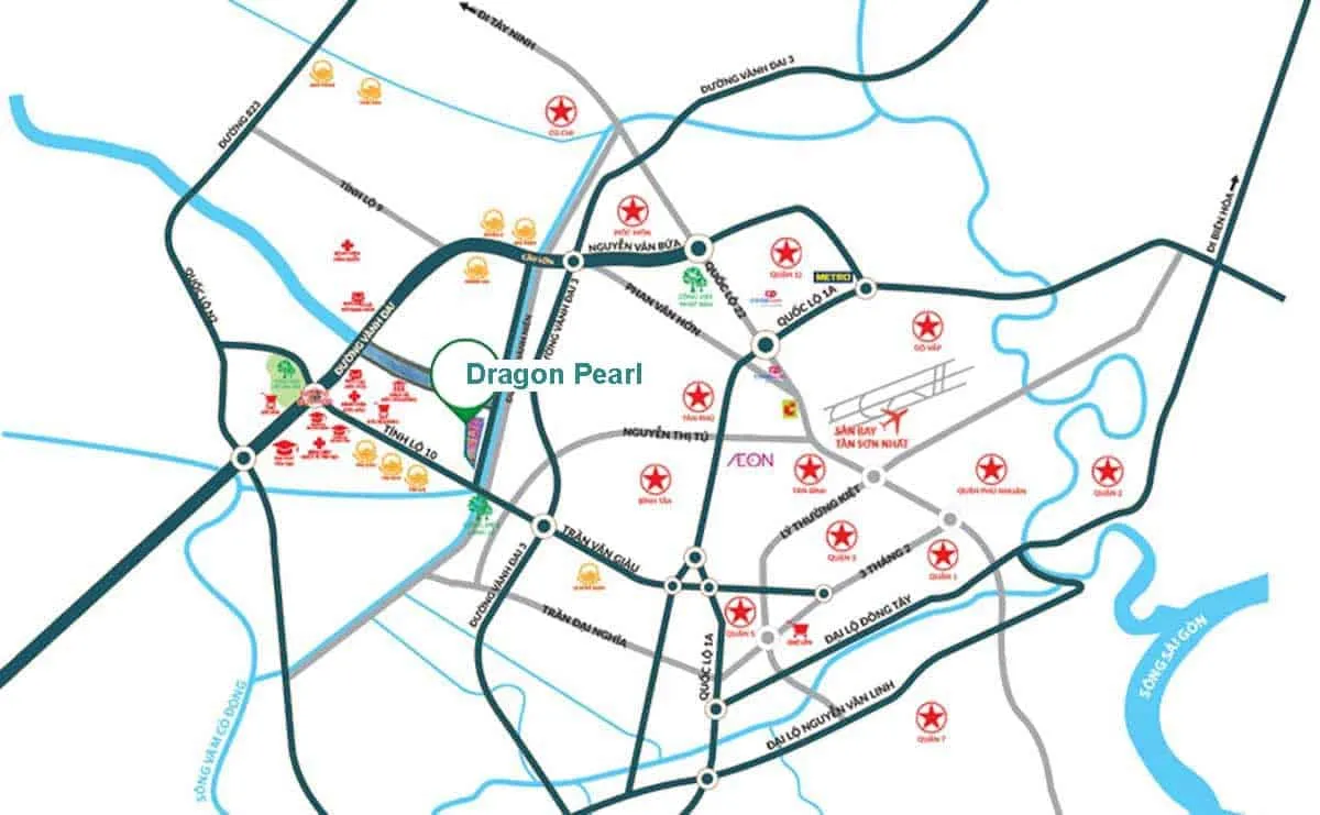Dragon Pearl Đức Hòa Long An 5 Vị trí Dự án Khu đô thị Dragon Pearl Đức Hòa Long An