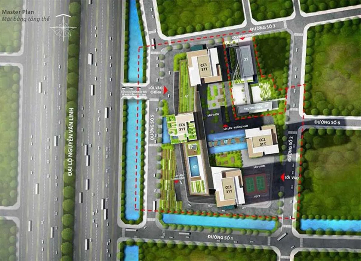 The Blue Star 4 Mặt bằng Tổng thể Dự án Căn hộ The Blue Star Quận 7