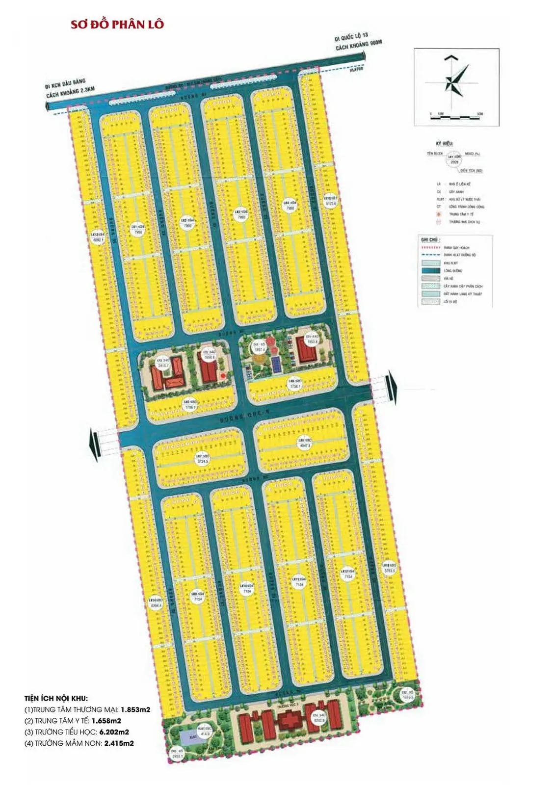 Khu đô thị Lai Uyên Bàu Bàng 8 Mặt bằng Phân lô Dự án Khu đô thị Lai Uyên Bàu Bàng Bình Dương