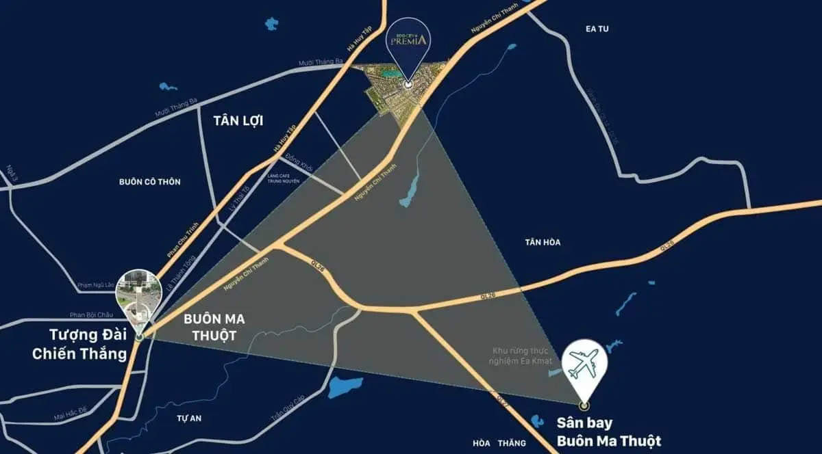 Eco City Premia 4 Vị trí Dự án Khu đô thị Eco City Premia Buôn Ma Thuột