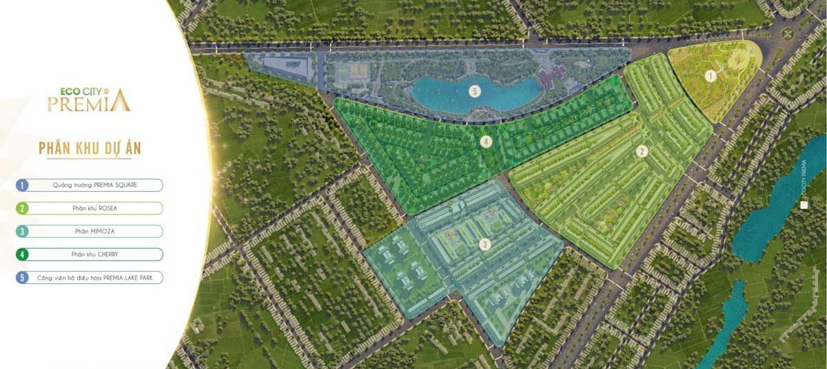 Phân khu Dự án Eco City Premia Buôn Ma Thuột