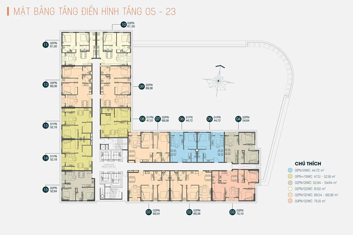 VIVA PLAZA QUẬN 7 11 Mặt bằng Tầng điển hình Tầng 5 - 23 Dự án ViVa Plaza Nguyễn Lương Bằng Quận 7