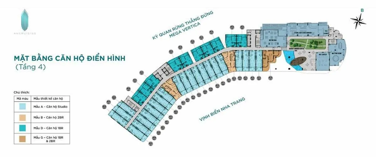 Ancruising Nha Trang 14 Mặt bằng Tầng 4 Dự án Ancruising Nha Trang