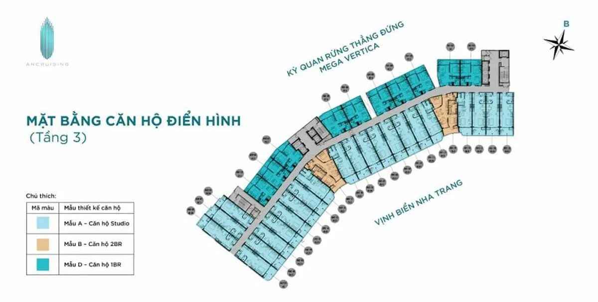 Ancruising Nha Trang 13 Mặt bằng Tầng 3 Dự án Ancruising Nha Trang