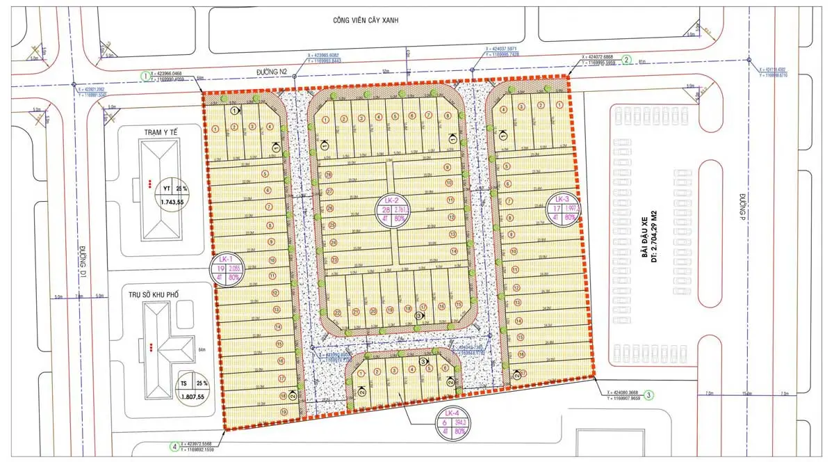 Ario Park View 9 Mặt bằng Phân lô Dự án Ario Park View Phú Mỹ