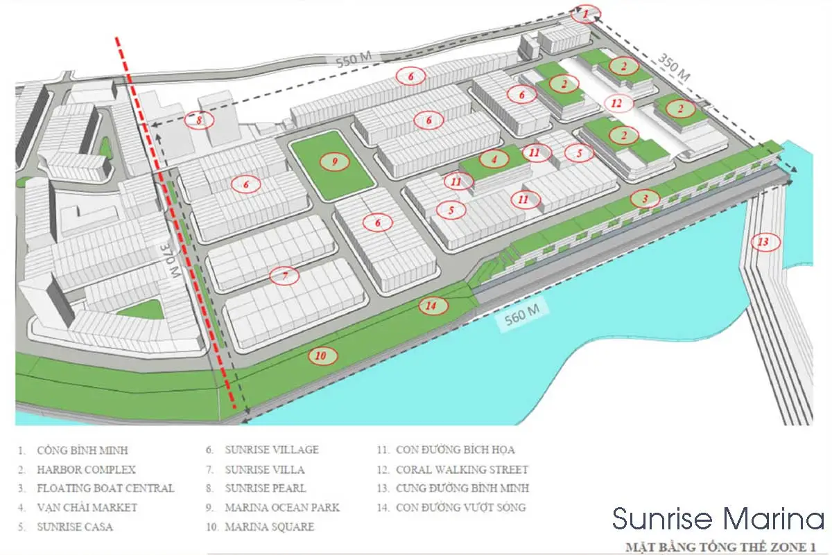 Lagi New City 16 Mặt bằng Phân khu Sunrise Marina tại Dự án Lagi New City
