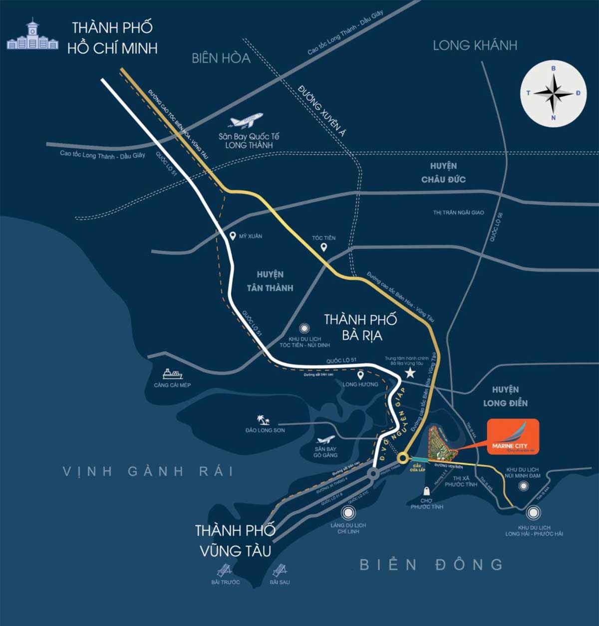 Vị trí Dự án Khu đô thị Phố biển Marine City