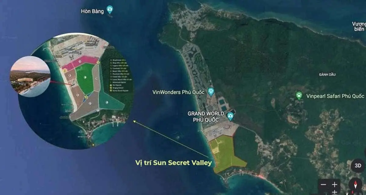 Sun Secret Valley 3 Vị trí thực tế Dự án Sun Secret Valley Phú Quốc
