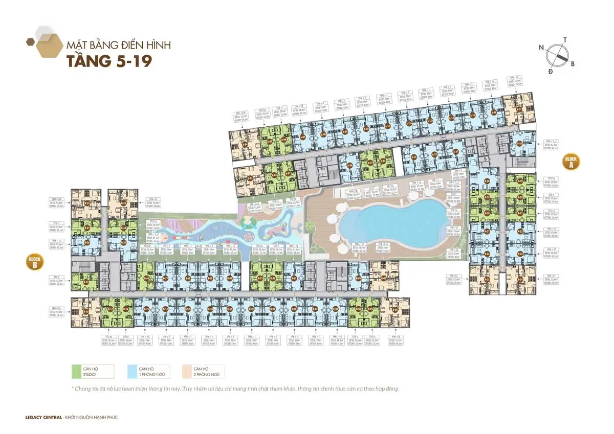 LEGACY CENTRAL BÌNH DƯƠNG 24 Mặt bằng Tầng 5-9 Dự án Legacy Central Thuận An Bình Dương