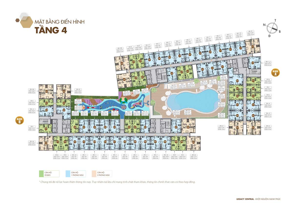 Mặt bằng Tầng 4 Dự án Legacy Central Thuận An Bình Dương