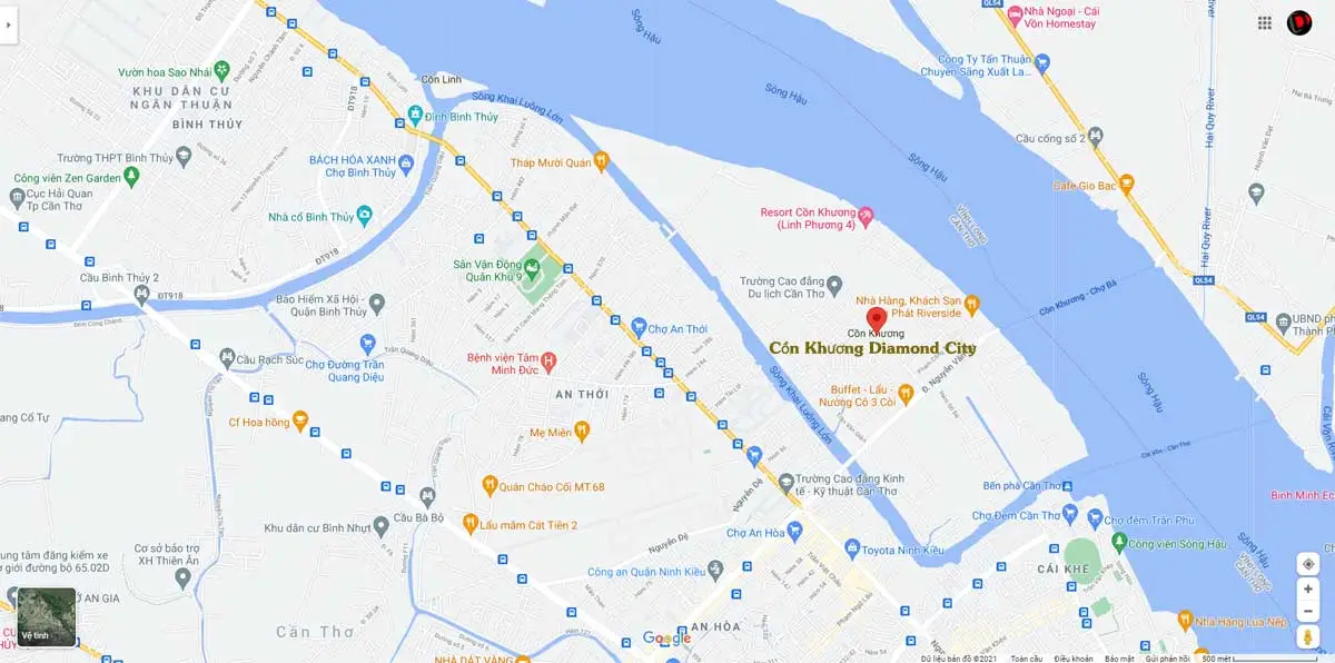 Cồn Khương Diamond City 4 Vị trí Dự án Cồn Khương Diamond City Cần Thơ