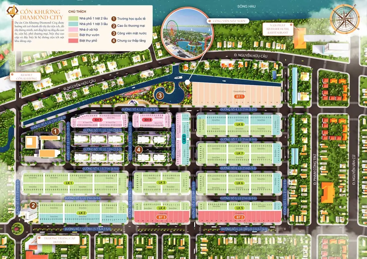 Cồn Khương Diamond City 12 Mặt bằng Phân lô Dự án Cồn Khương Diamond City Cần Thơ