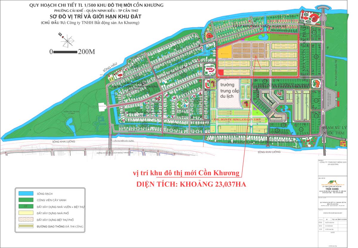 Quy hoạch chi tiết 1/500 Dự án Cồn Khương Diamond City Cần Thơ