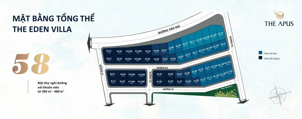 THE APUS PHƯỚC HẢI 12 Mặt bằng tổng thể Khu biệt thự The Eden Villas