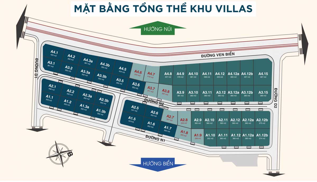 Mặt bằng Phân lô Khu Biệt thự The Apus Long Hải