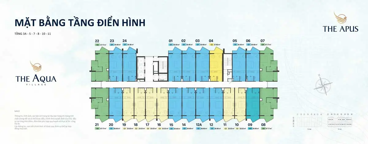 THE APUS PHƯỚC HẢI 23 Mặt bằng tầng Tháp The Aqua Village