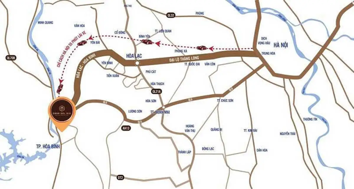 Casa Del Rio Hòa Bình 2 Vị trí Dự án Casa Del Rio Hòa Bình