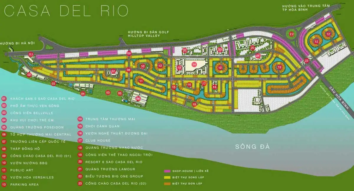 Casa Del Rio Hòa Bình 6 Mặt bằng Dự án Casa Del Rio Hòa Bình