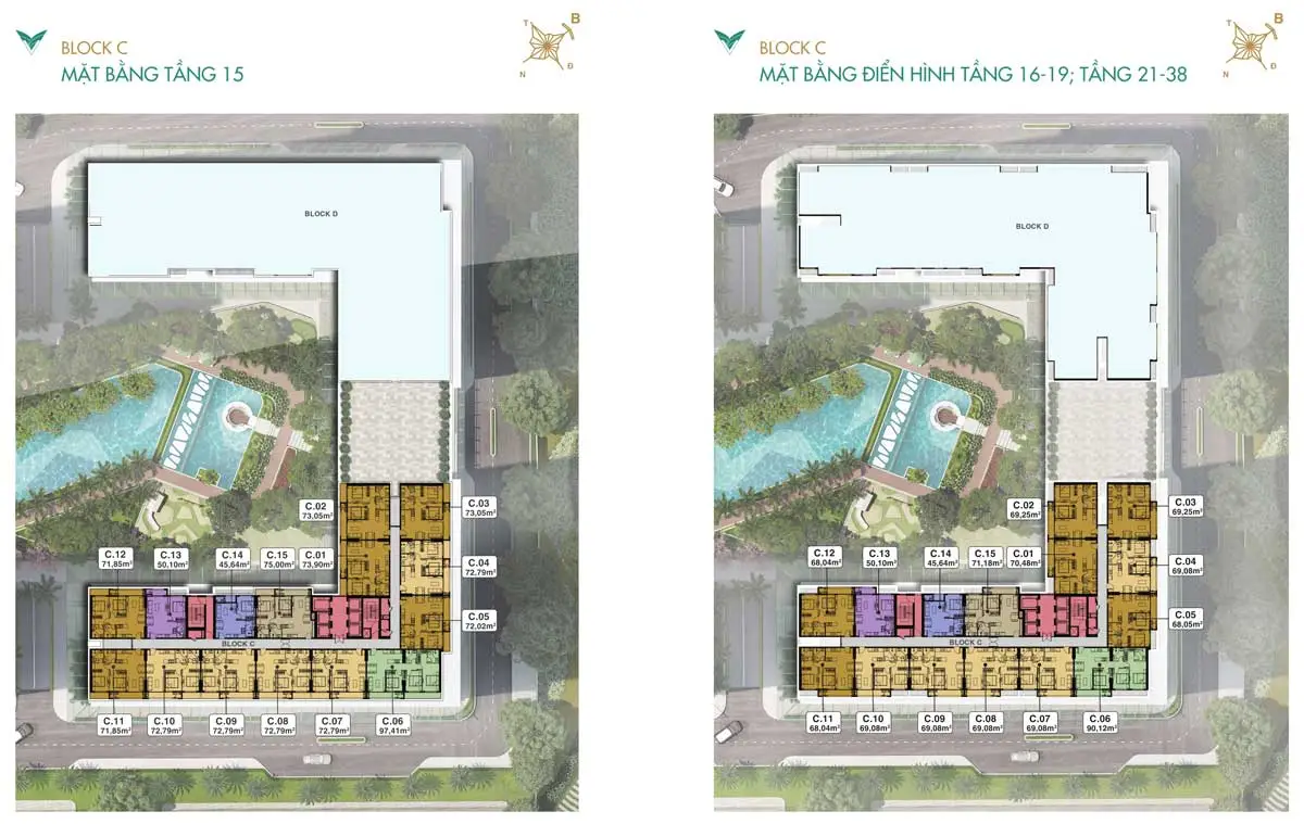 Lavita Thuận An 22 Mặt bằng tầng 4-19 và 21-33 Block A-B & tầng 4-14 Block C Lavita Thuận An Bình Dương