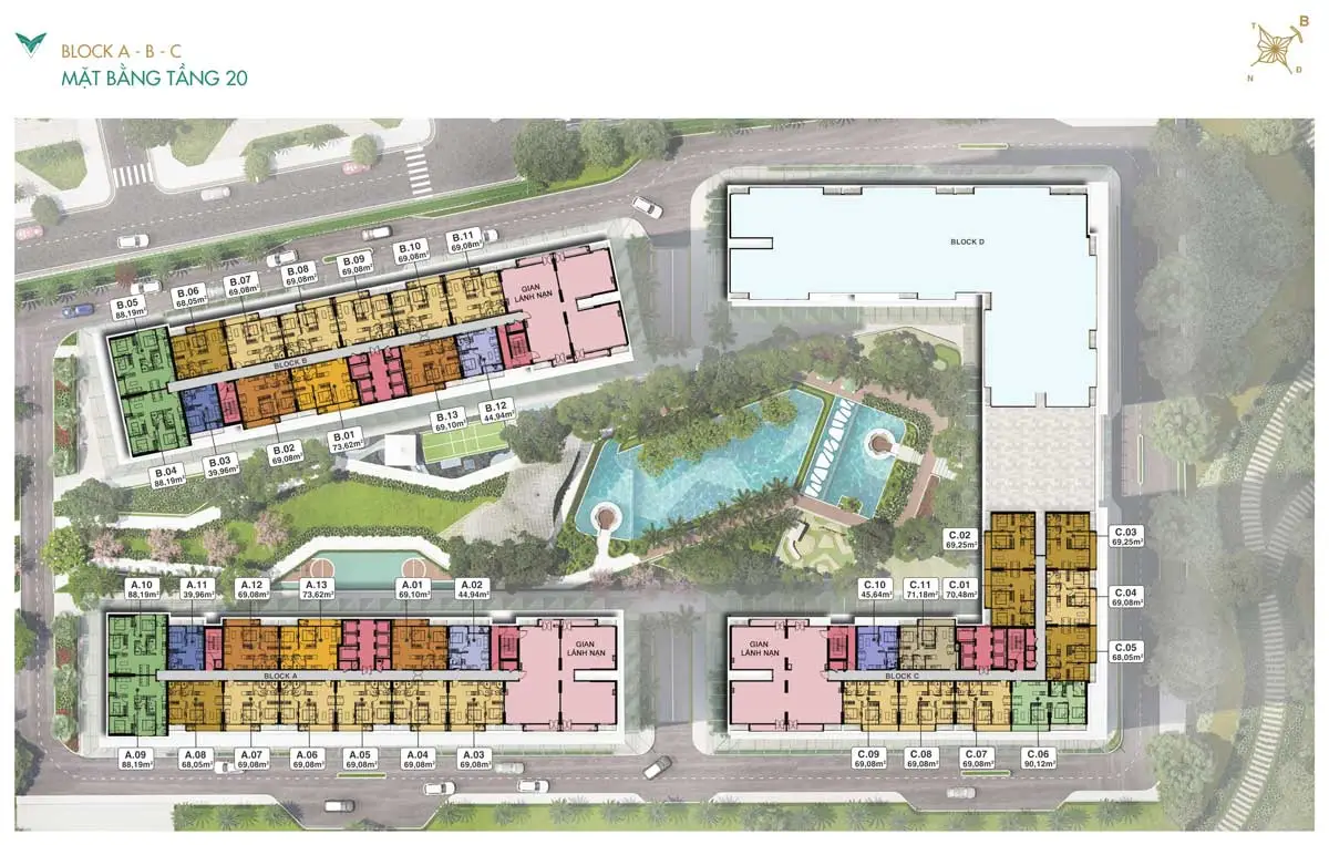 Lavita Thuận An 20 Mặt bằng tầng 20 điển hình Dự án Căn hộ Lavita Thuận An Bình Dương