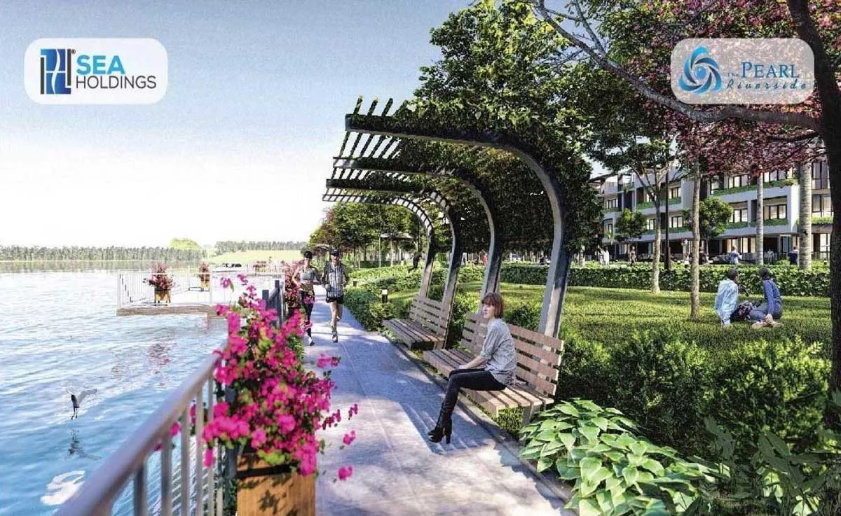 THE PEARL RIVERSIDE LONG AN 10 Khu công viên dọc bờ sông Vàm Cỏ Đông Dự án Nhà Phố - Biệt thự The Pearl Riverside Bến Lức Long An