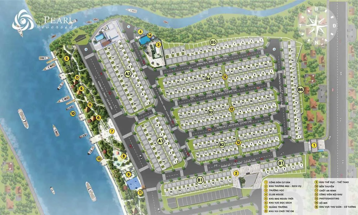 THE PEARL RIVERSIDE LONG AN 12 Mặt bằng Dự án Nhà Phố – Biệt thự The Pearl Riverside Bến Lức Long An