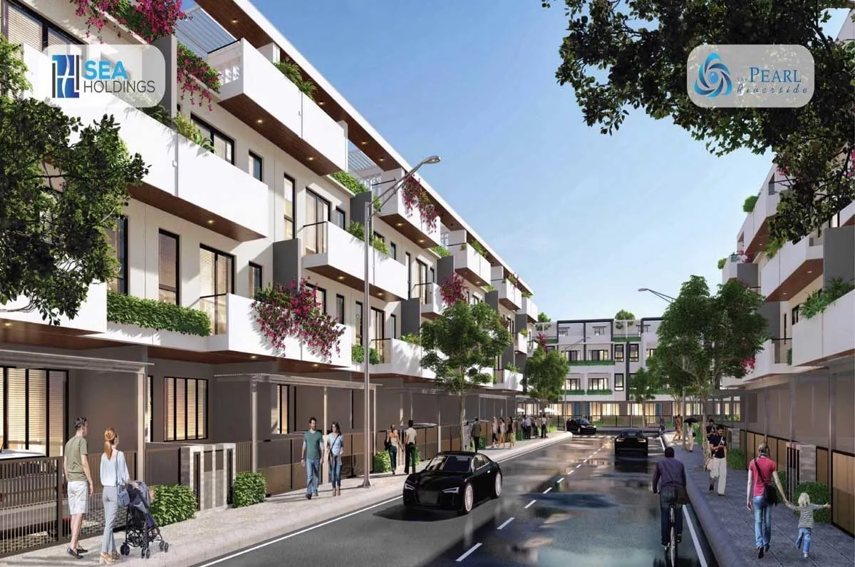Phối cảnh Nhà phố liên kế The Pearl Riverside Bến Lức Long An Phối cảnh Nhà phố liên kế The Pearl Riverside Bến Lức Long An