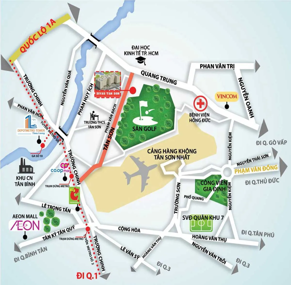 Diyas Tân Sơn 3 Vị trí Dự án Căn hộ Diyas Tân Sơn Gò Vấp