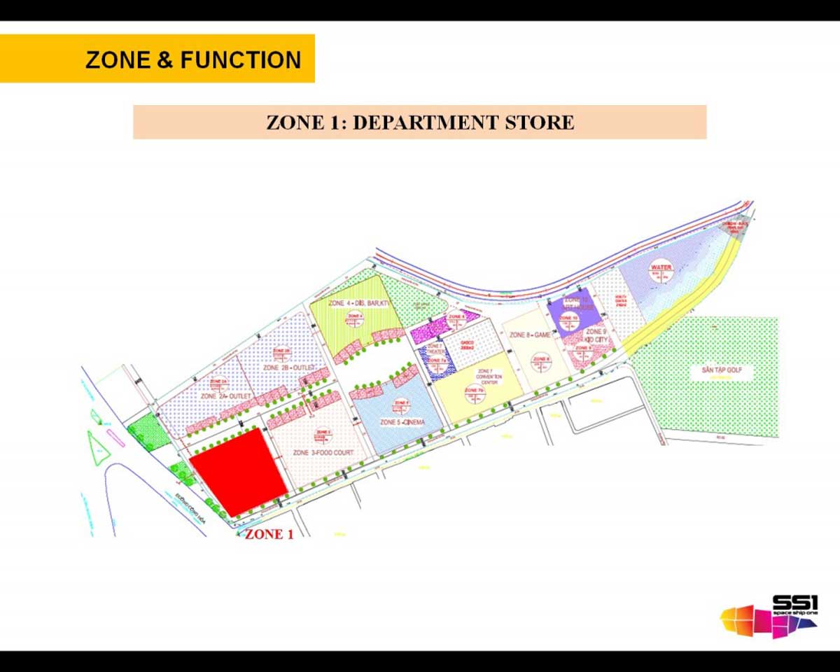 MẶT BẰNG ZONE 1: DEPARTMENT STORE