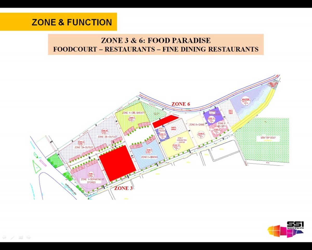 Mặt bằng Zone 3 - 6: Khu vực Food Court