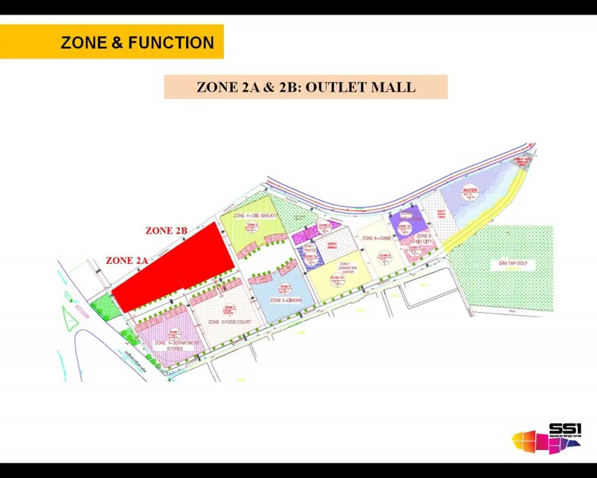 Diyas SS1 Space Ship One 6 Mặt bằng Zone 2A & 2B Outlet Mall