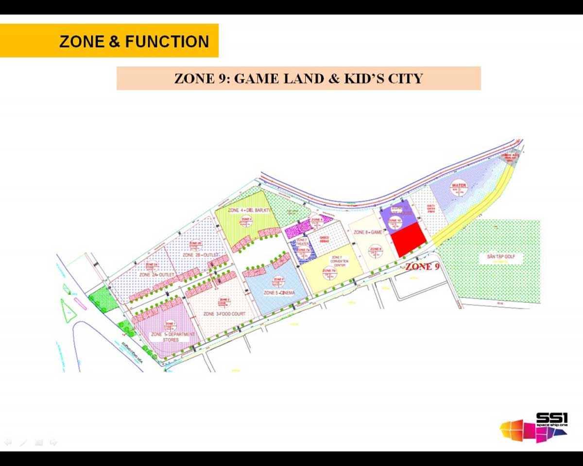 Mặt bằng Zone 9: Game Land & Kid's City