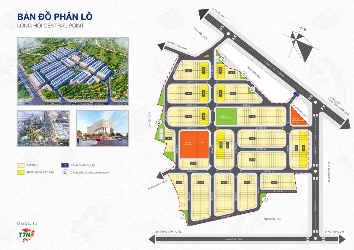 Mặt bằng phân lô Dự án Long Hội Central Point