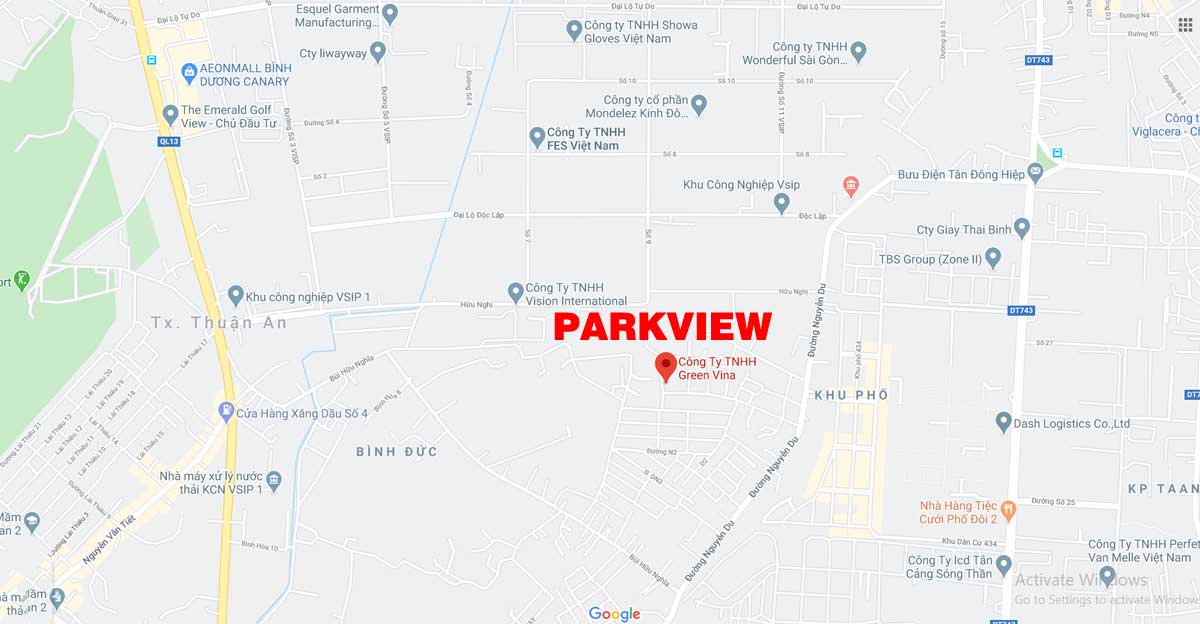 Vị trí Dự án Căn hộ ParkView Bình Dương