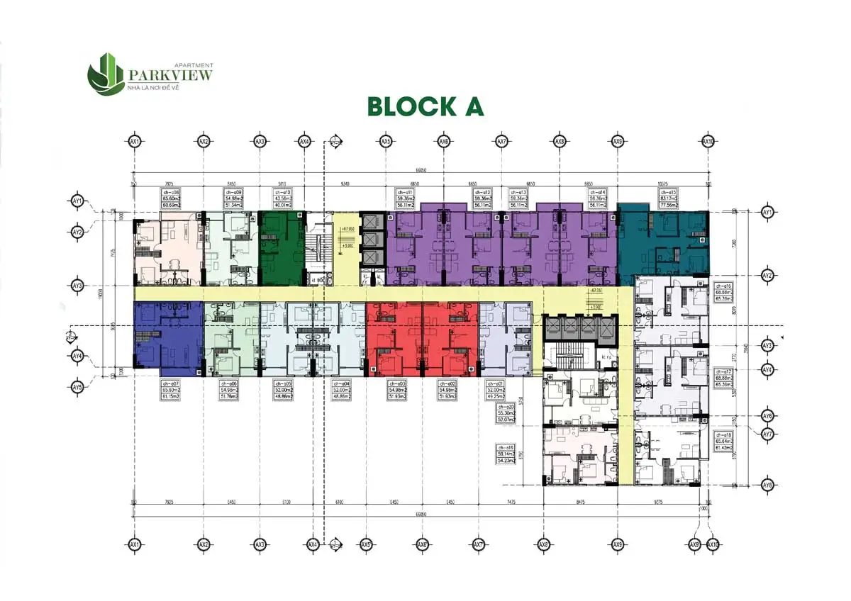 PARKVIEW IRIS TOWER 12 Mặt bằng tầng điển hình Block A Dự án Parkview Apartment