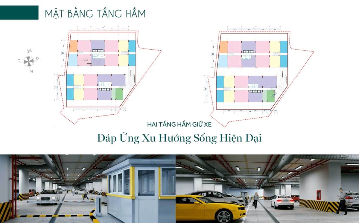 Mặt bằng tầng hầm Dự án Căn hộ Thiên Quân Marina Plaza Cần Thơ