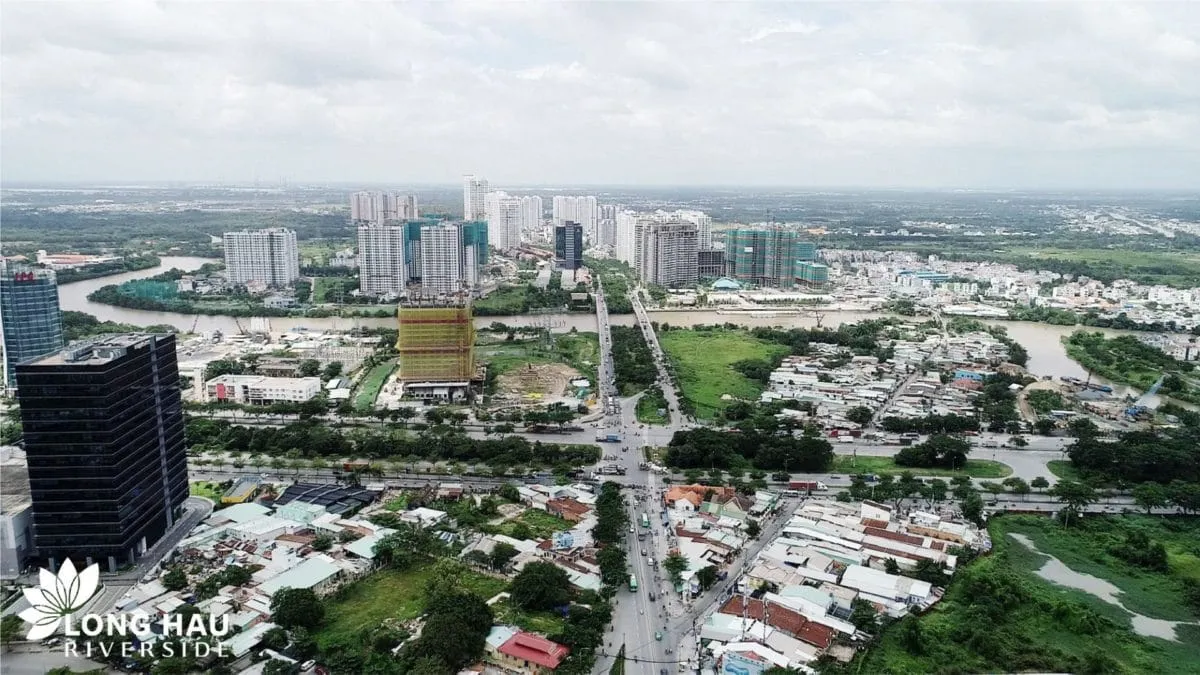 LONG HẬU RIVERSIDE 6 hinh anh thuc te ha tang truc duong nguyen huu tho quan nha be
