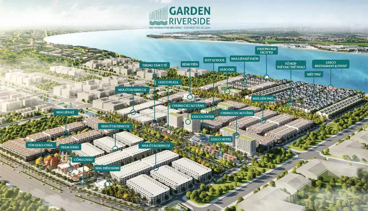 GARDEN RIVERSIDE LONG AN 3 Tổng thể toàn khu Dự án Khu Nhà Vườn Bên Sông Garden Riverside Long An