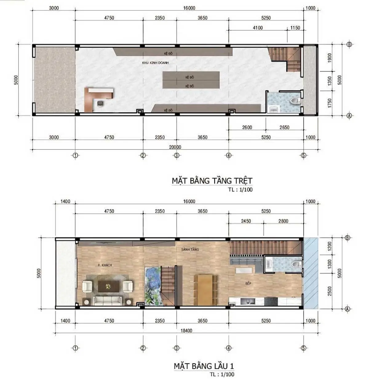 GARDEN RIVERSIDE THỦ THỪA LONG AN mat bang thiet ke tang tret va tang 1 nha pho garden riverside long an - GARDEN RIVERSIDE THỦ THỪA LONG AN