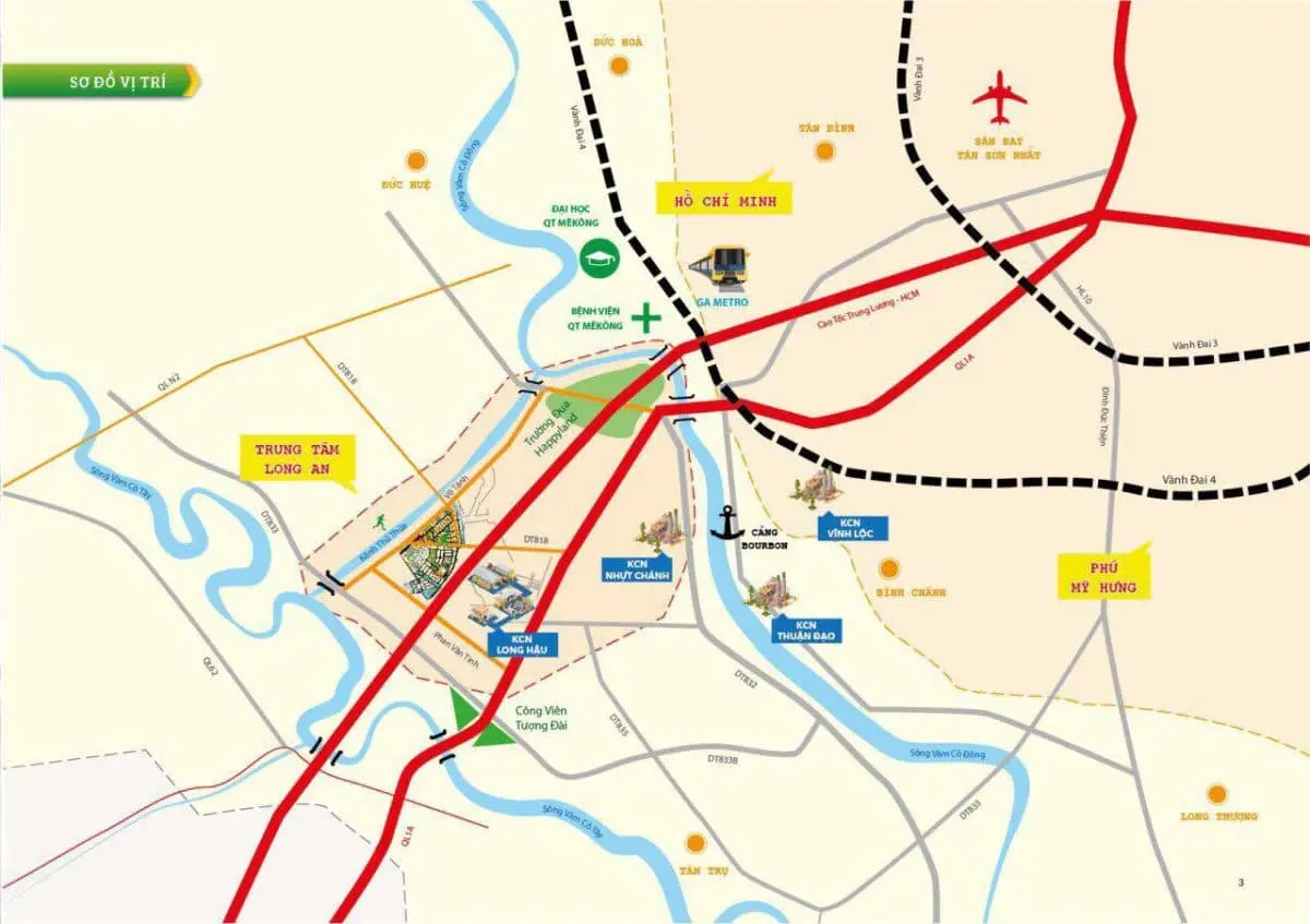 Tây Nam Center Golden Land Long An 2 vi tri du an tay nam center golden land