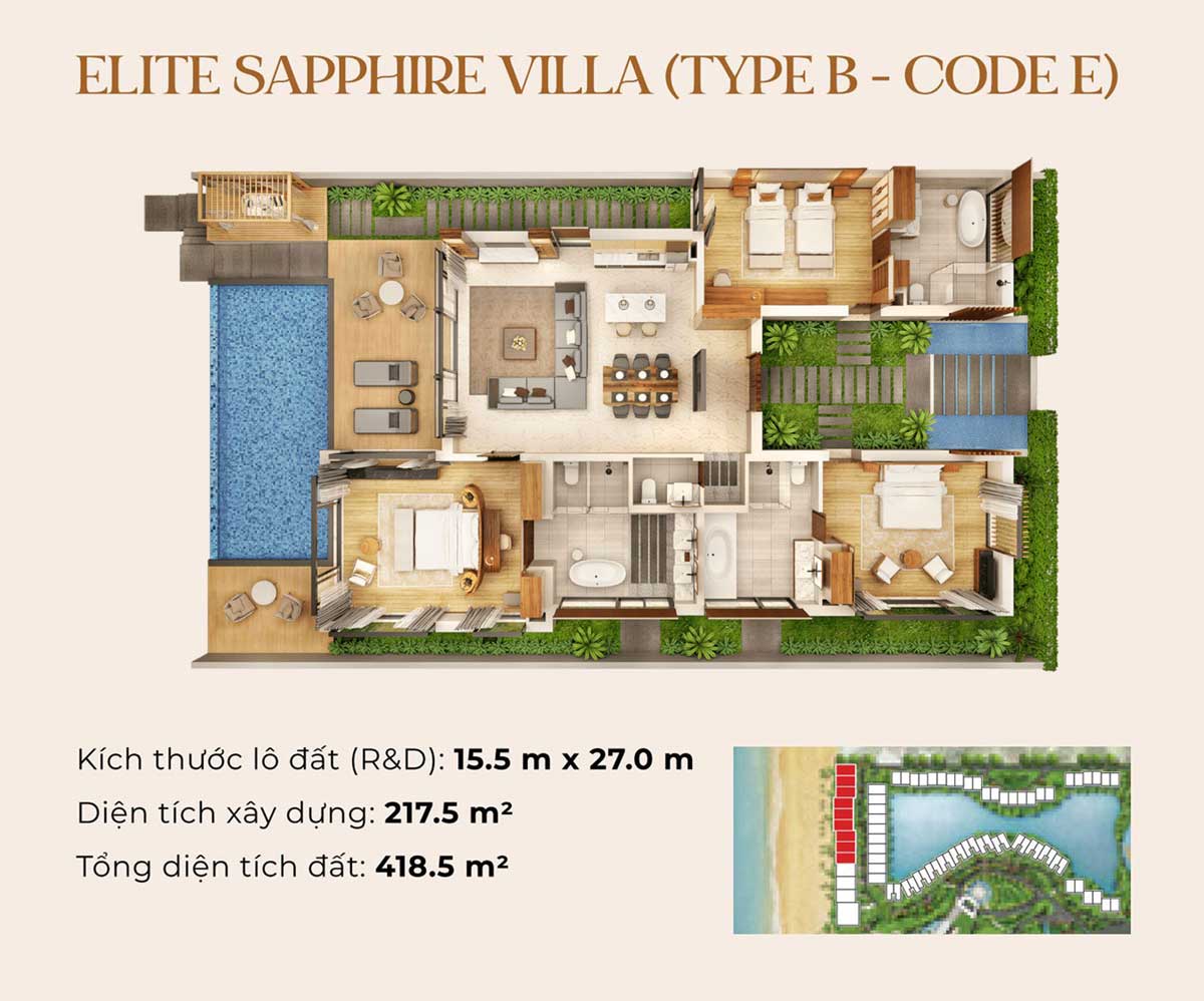 Biet thu Elite Sapphire Villa Type B Felicity Phu Quoc - Felicity Phú Quốc