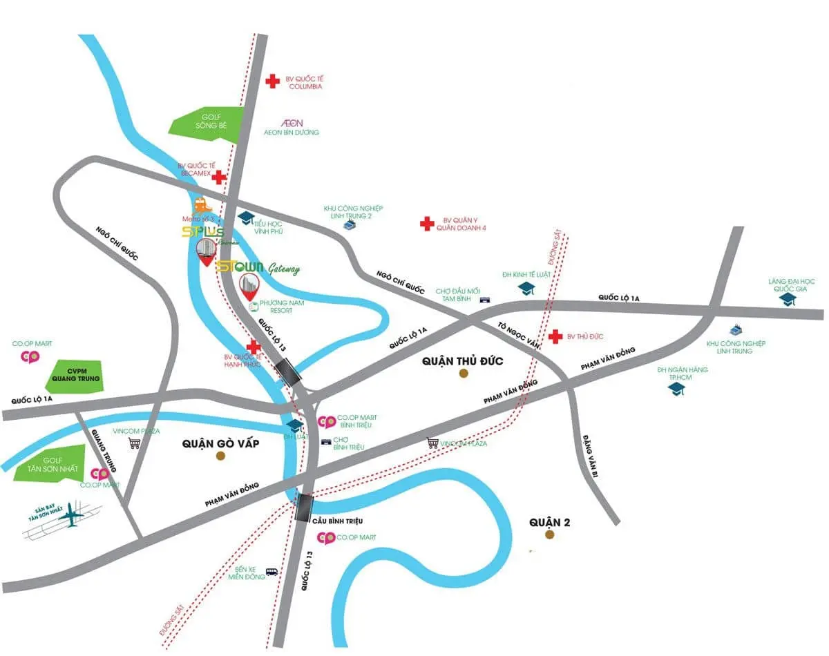 STOWN GATEWAY BÌNH DƯƠNG 4 Vị trí Dự án Căn hộ Chung cư Stown GateWay Bình Dương