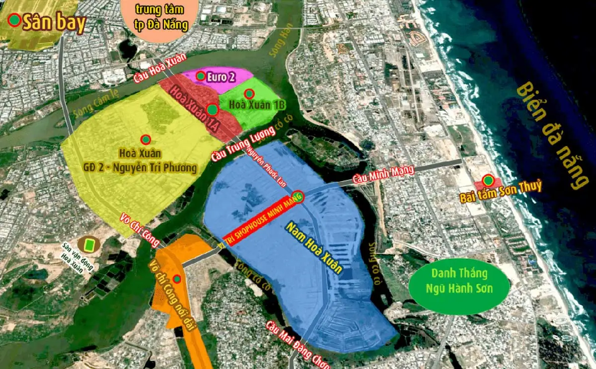 Sunneva Island 4 Vị trí liên kết khu vực Dự án Sunneva Island Đà Nẵng