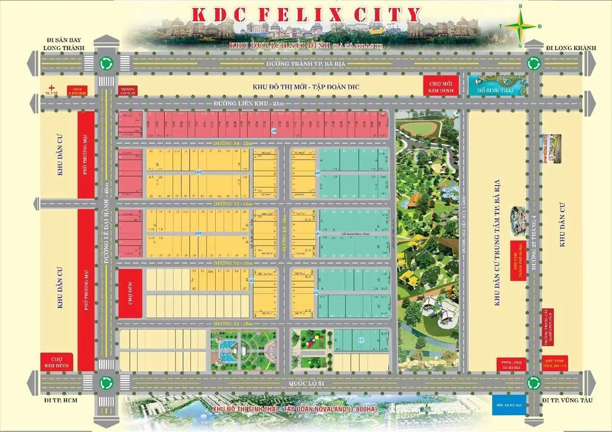 FELIX CITY BÀ RỊA 2 Sơ đồ mặt bằng phân lô Dự án Felix City Bà Rịa