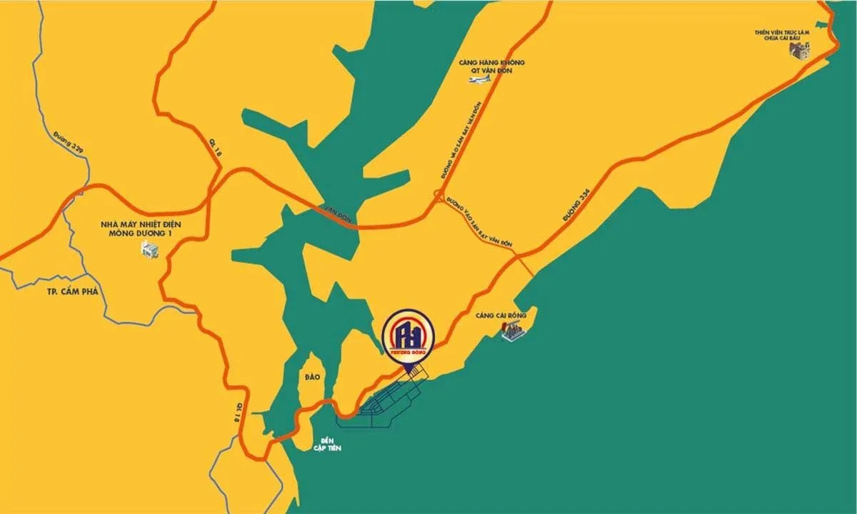 Khu đô thị Phương Đông Vân Đồn 4 Vị trí Dự án Khu đô thị Phương Đông Vân Đồn Quảng Ninh