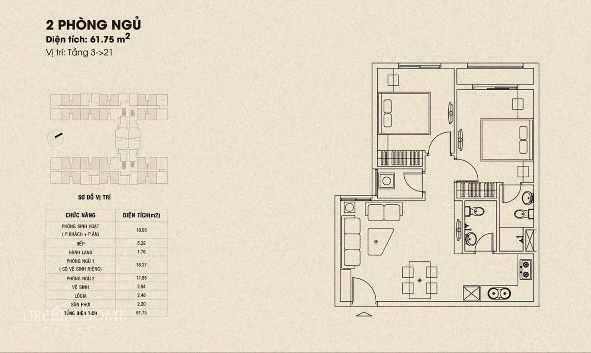 DỰ ÁN CĂN HỘ DREAM HOME PALACE thiet ke can ho dream home palace 2 phong ngu - DỰ ÁN CĂN HỘ DREAM HOME PALACE