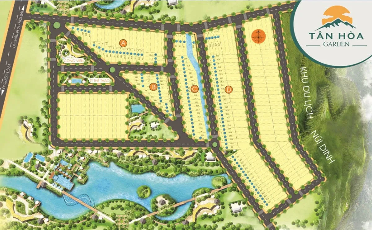 TÂN HÒA GARDEN PHÚ MỸ 4 Mặt bằng phân lô Dự án Tân Hòa - Phú Mỹ - Bà Rịa Vũng Tàu