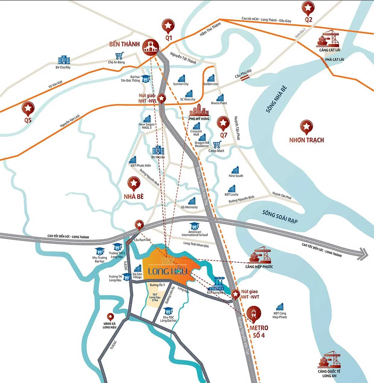 T&T LONG HẬU 3 Vị trí Dự án Khu đô thị T&T Long Hậu Long An