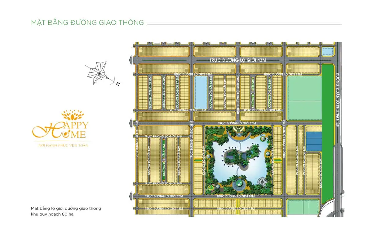 HAPPY HOME CÀ MAU 10 Mặt bằng hạ tầng giao thông Dự án Khu đô thị Happy Home Cà Mau