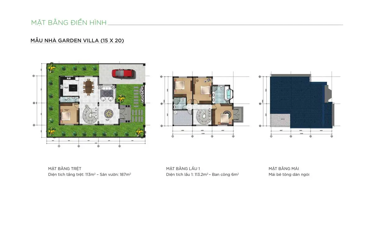 HAPPY HOME CÀ MAU 14 Thiết kế Biệt thự GARDEN VILLA DIỆN TÍCH 15m x 20m